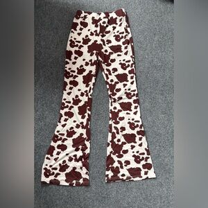 Cow Patterned Flare Leggings
